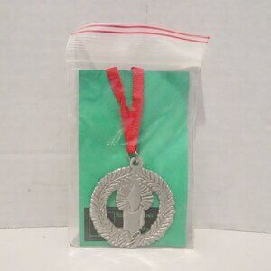 Rune Tennesmed Swedish Pewter Christmas Ornament 1991 Candle Wreath Vintage